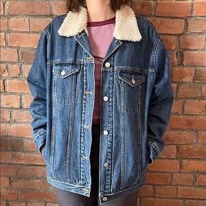Denim Sherpa-Lined Jacket